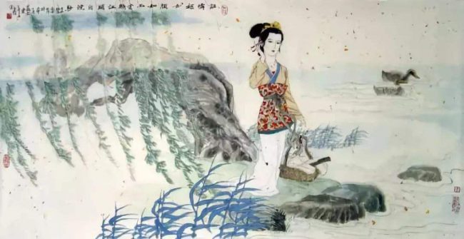 侍女金盘脍鲤鱼